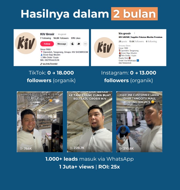 KIV Grosir Instagram results screenshot